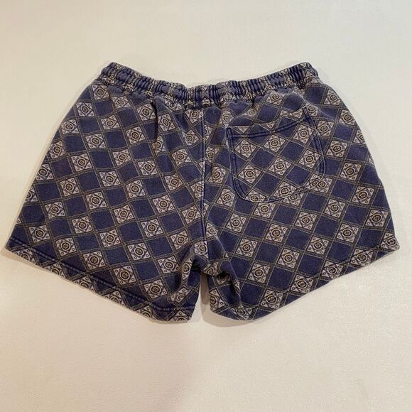 Urban Outfitters Fleece Lined Drawstring Shorts Men’s Size L Purple Geometric Pa - Picture 2 of 8